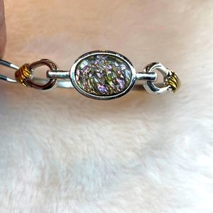 Avon Abalone Bracelet Silver / Gold Tone Retro